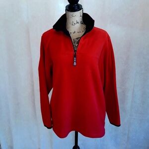 Red Quarter Zip USA Olympic Fleece Pullover Women's M